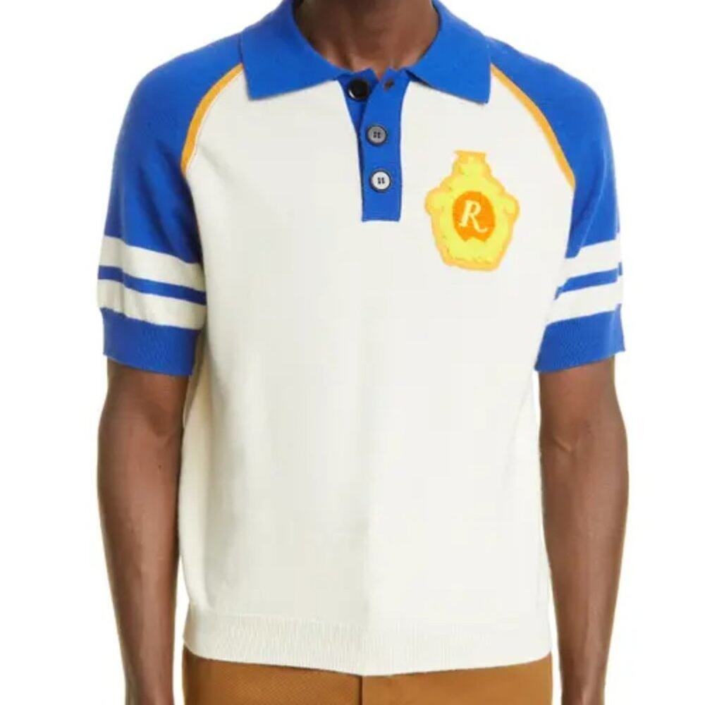Rhude Colorblock Wool & Cashmere Polo Cream Medium NWT